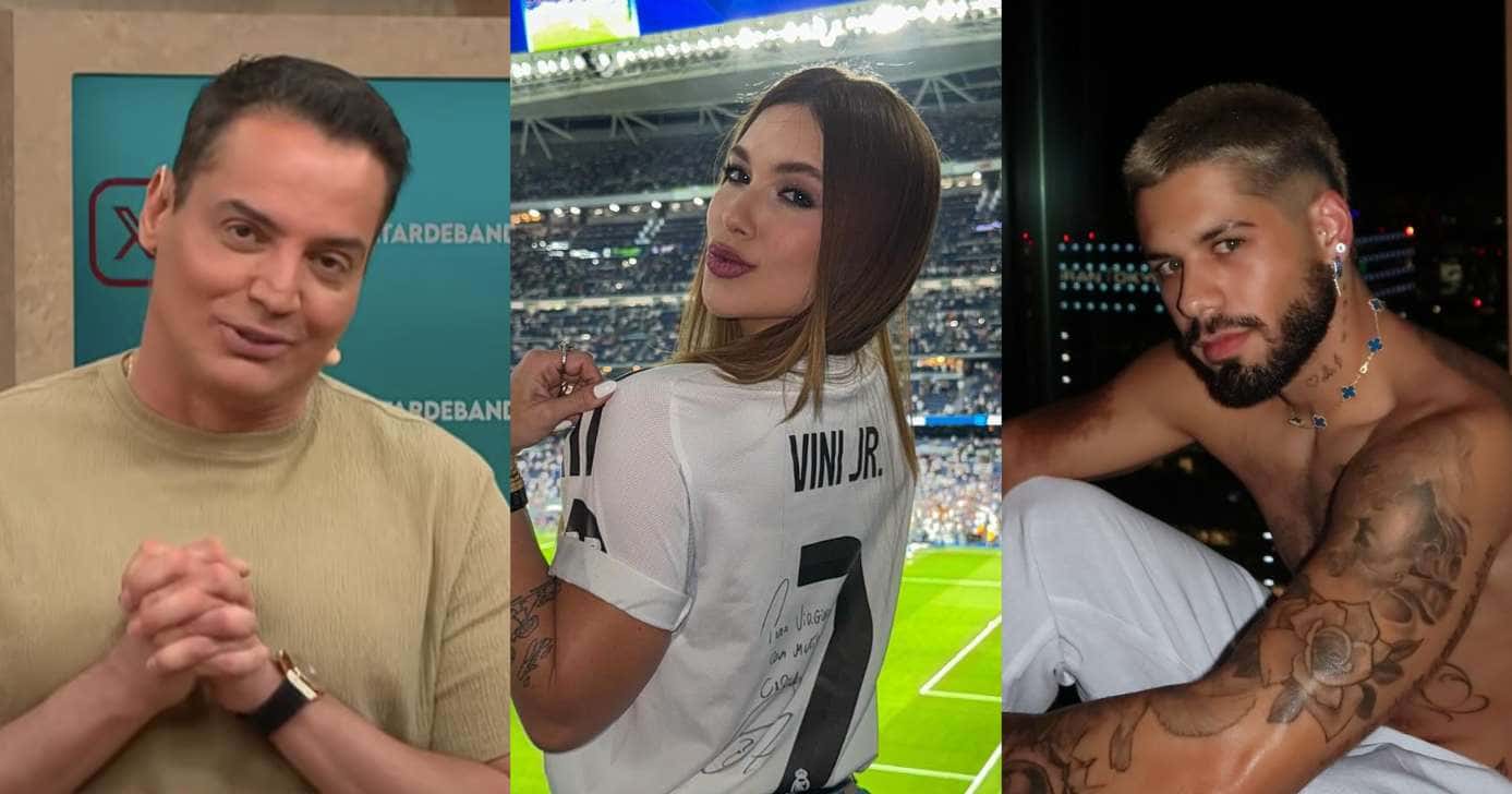 Léo Dias no Melhor da Tarde, Virginia Fonseca e Zé Felipe (Fotos: Reproduções / Band / Instagram)