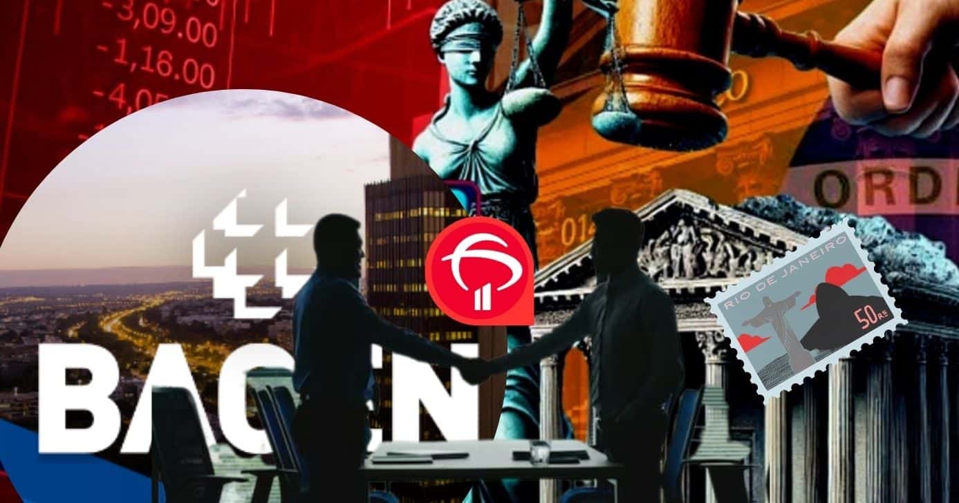 Banco tradicional do RJ teve falência decretada após intervenção do BC e venda de cartela de clientes ao Bradesco (Foto Reprodução/Montagem/Canva/Bradesco/Lennita/TV Foco)