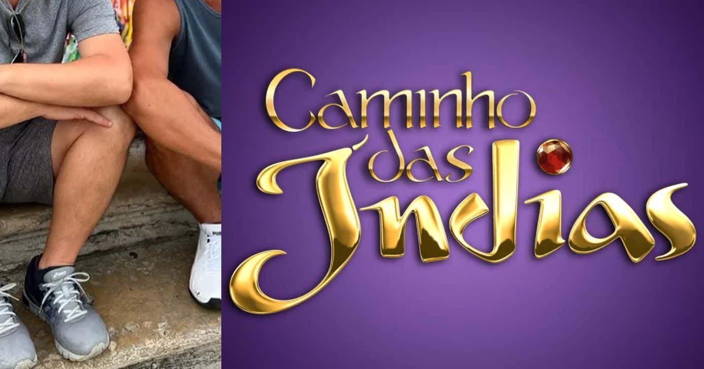 Ator ao lado do marido e logo Caminho das Índias (Fotos: Reproduções / Instagram / Globo)