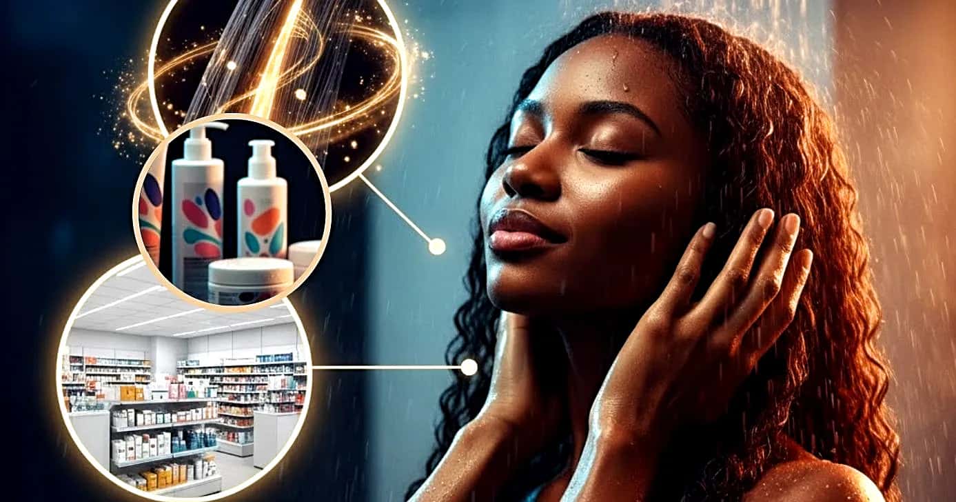 Saiba como fortalecer os fios com um shampoo baratinho de farmácia (Foto Reprodução/Montagem/TV Foco/Canva/GMN/Lennita)