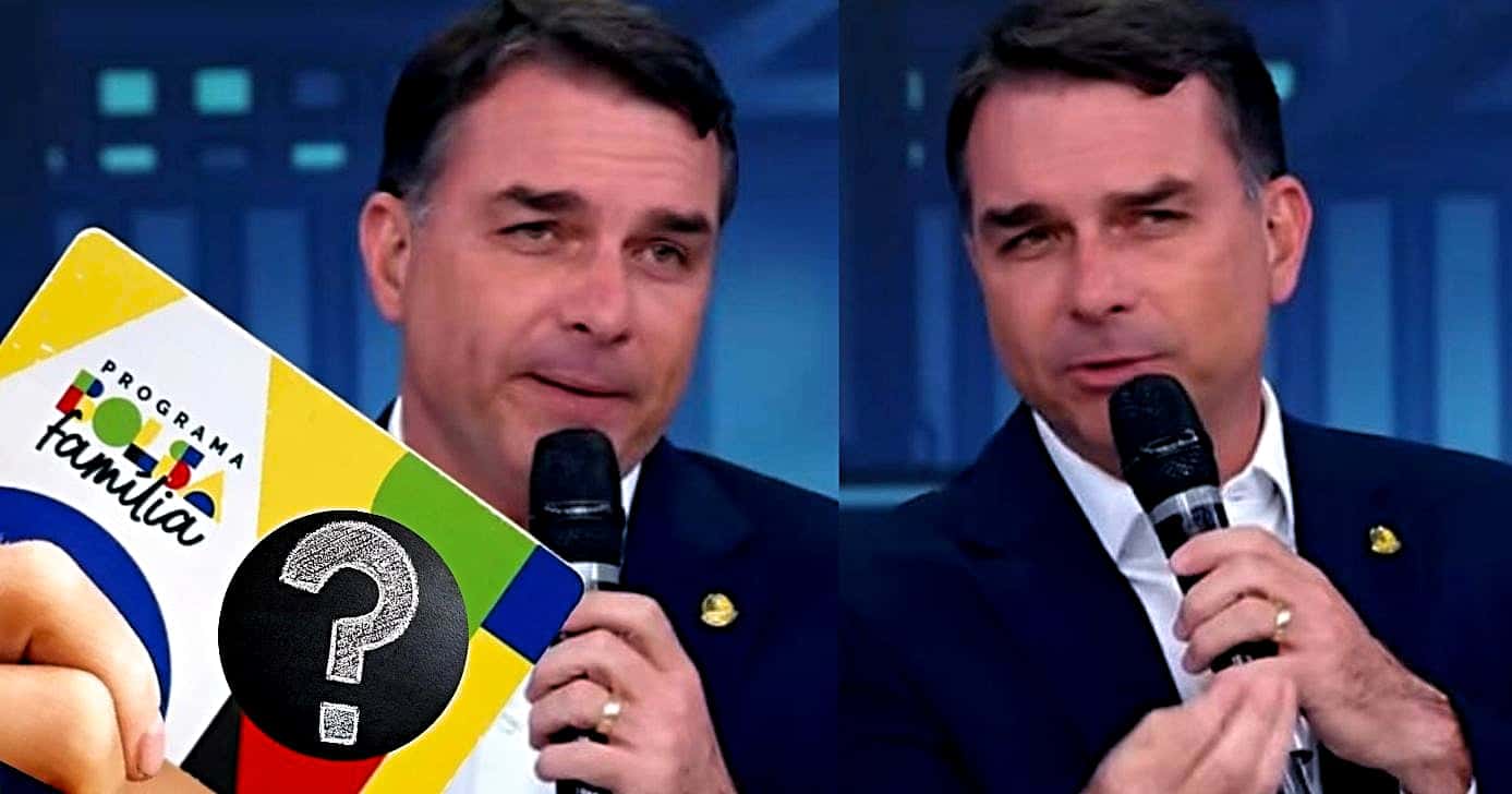 Flávio Bolsonaro disse o que pretende fazer com o Bolsa Família se ganhar a corrida presidencial em 2026 (Foto Reprodução/Montagem/Lennita/TV Foco/Canva/ Programa do Ratinho/SBT/YouTube/Gov)