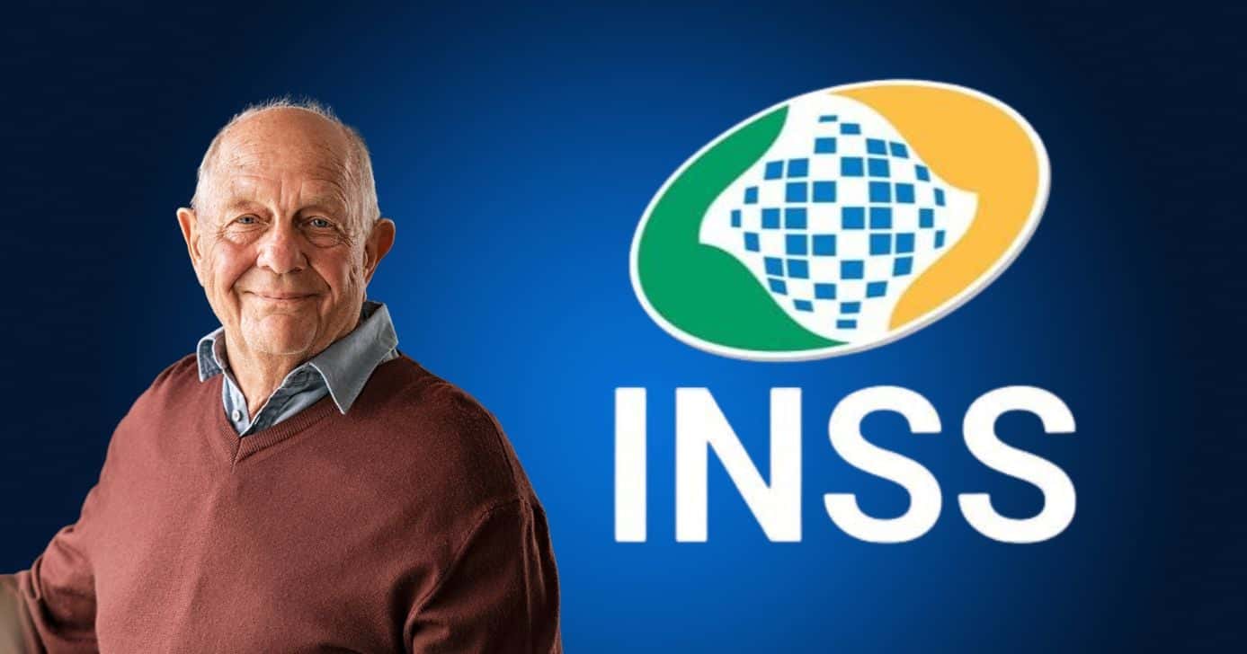Idoso e logo do INSS (Fotos: Reproduções / Canva / Internet)