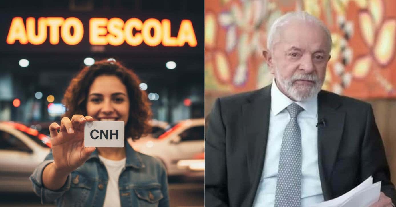 Ilustração mulher com CNH, autoescola e Luiz Inácio Lula da Silva (Fotos: Reproduções / GMN / Globo / Montagem)