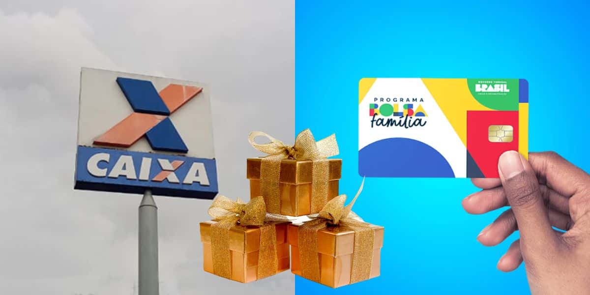 Logo da Caixa e do Bolsa Família (Reprodução: Montagem TV Foco)