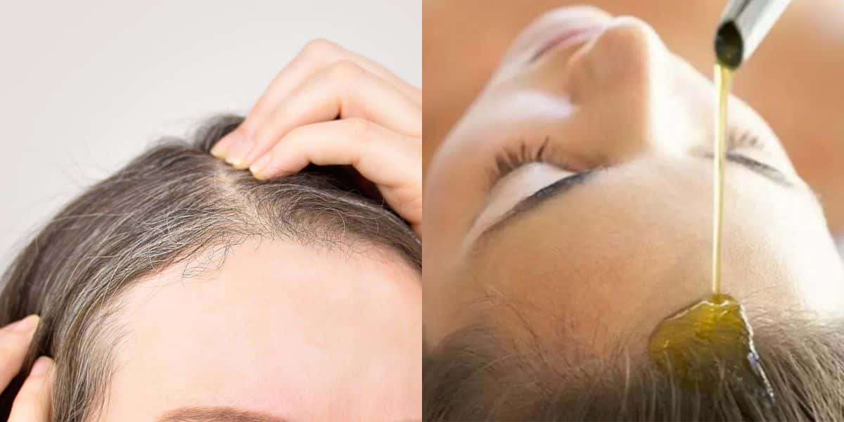 Óleo natural para acabar com cabelo branco (Reprodução: Montagem TV Foco)