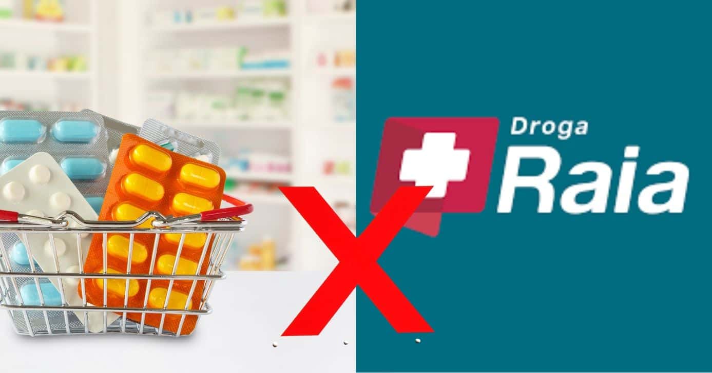 Ilustração farmácia e logo Droga Raia (Fotos: Reproduções / Canva / Internet)