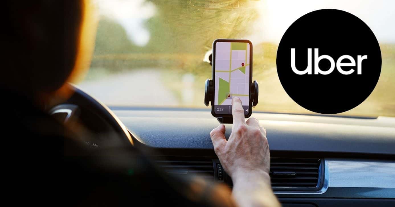 Ilustração motorista e logo Uber (Fotos: Reproduções / Canva / Internet)