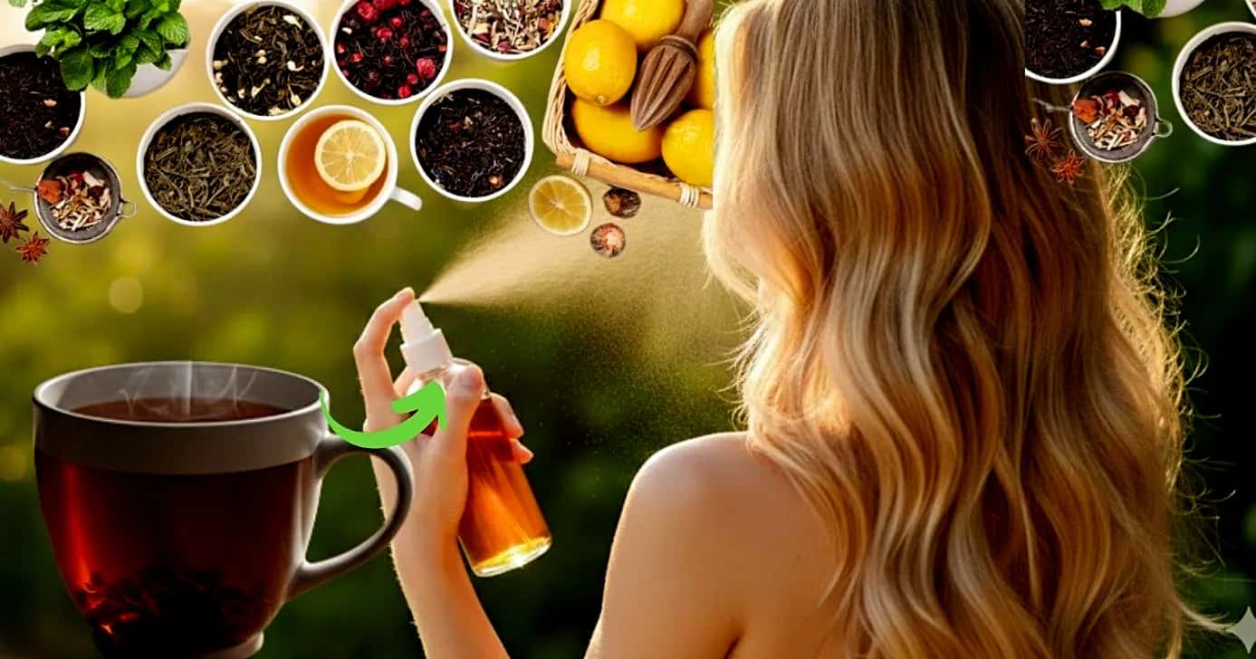 Ilustração de chá/cuidado com o cabelo (Foto Reprodução/Montagem/TV Foco/Canva/GMN/Lennita)