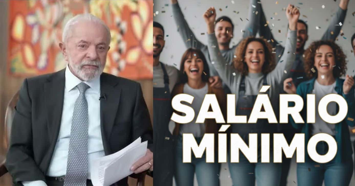 Luiz inácio Lula da Silva e ilustração salário mínimo (Foto: Montagem TV Foco / Globo / GMN)