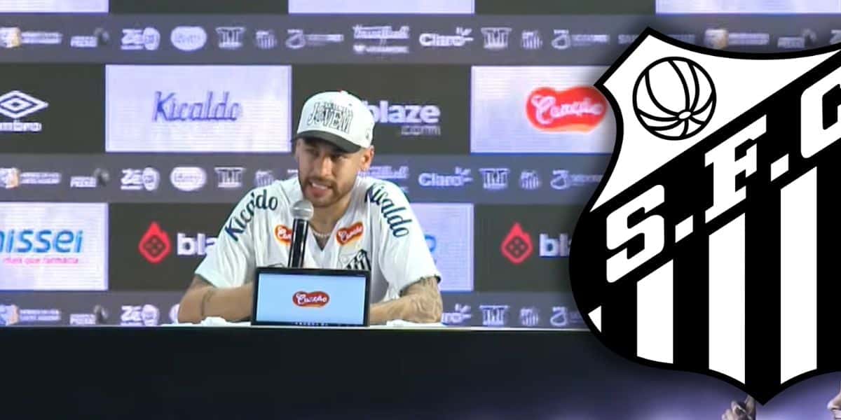 Neymar no Santos (Foto - Montagem TV Foco/ Reprodução Youtube - Santos TV)
