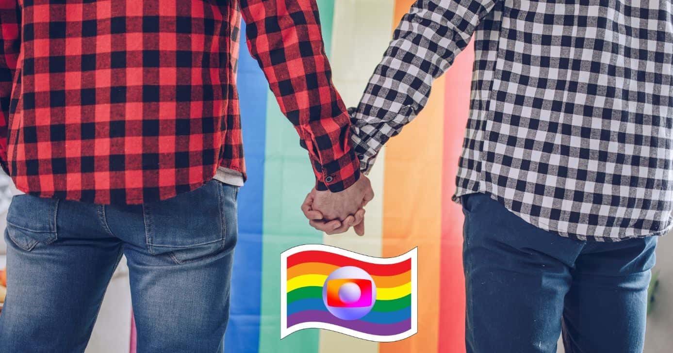 Ilustração de galã das 21h da Globo gay (Foto: Reprodução / Globo / Canva / Montagem TV Foco)