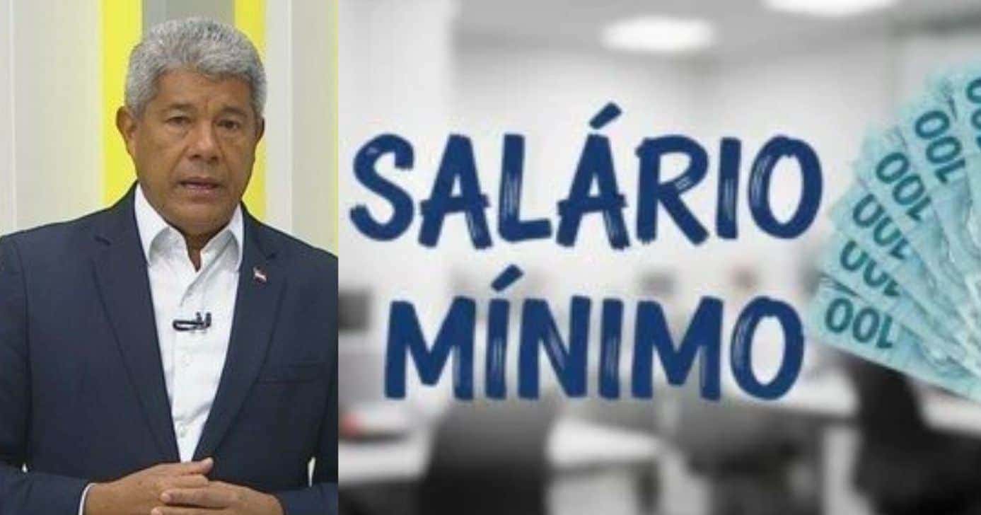 Jerônimo Rodrigues e ilustração de salário mínimo (Foto: Montagem TV Foco / GMN / Globo)