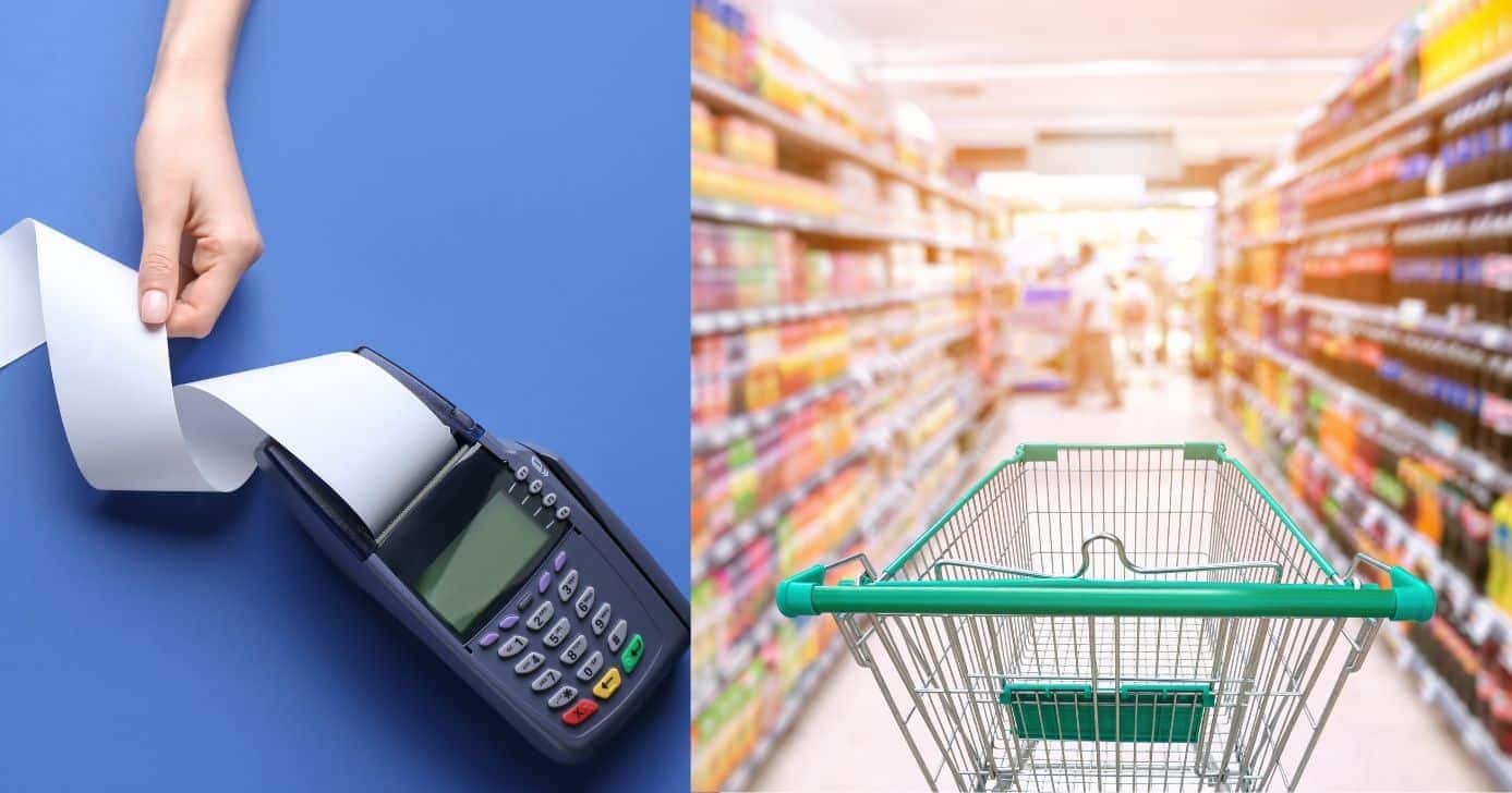 Ilustração CPF na nota e supermercado (Fotos: Canva)