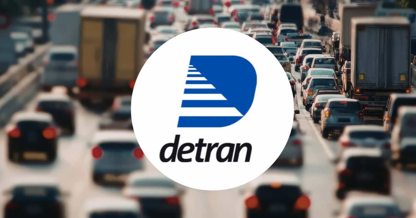 Ilustrações carros e logo Detran (Fotos: Canva / Internet)