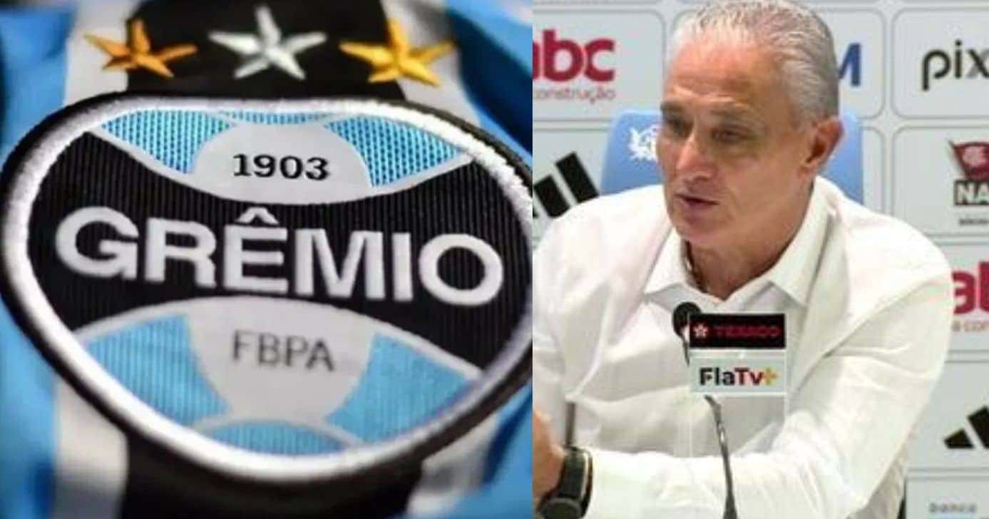 Logo do Grêmio / Tite - Fotos: Internet / YouTube