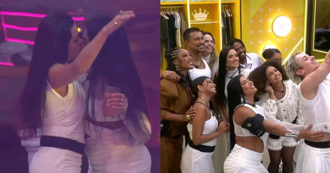 BBB26: Beijo lésbico e informação externa agitam festa (Foto: Reprodução/Globo)