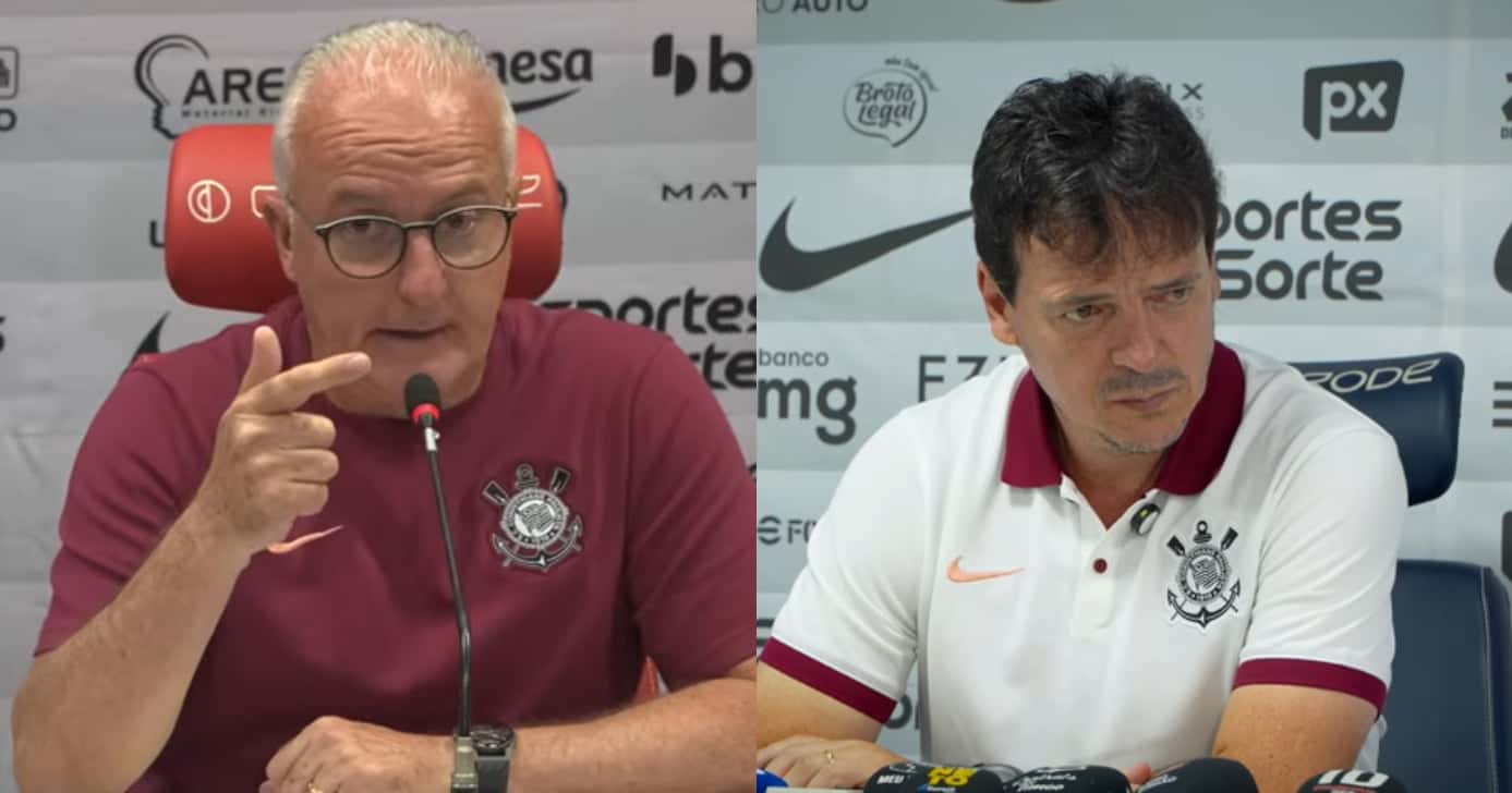 Dorival Jr e Fernando Diniz (Foto: Corinthians TV)