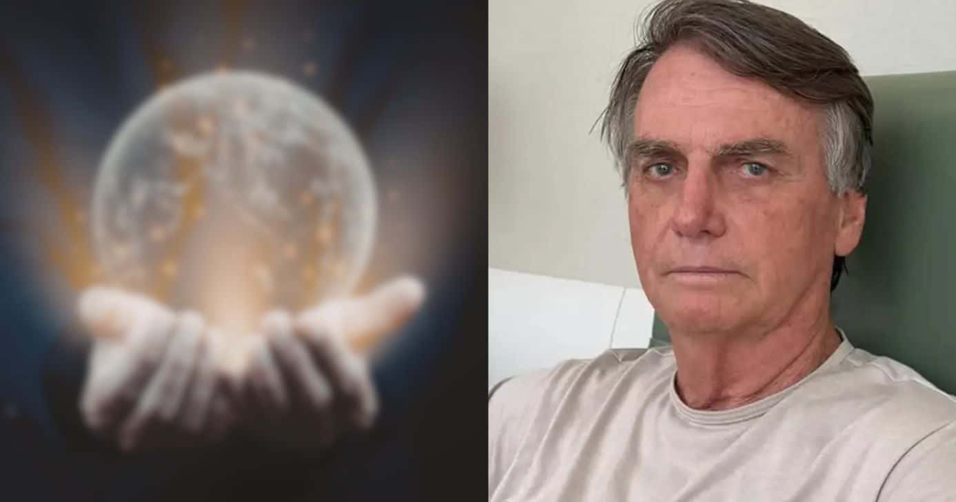 Ilustração de vidente e Bolsonaro (Foto: Reprodução / Canva / Montagem TV Foco)