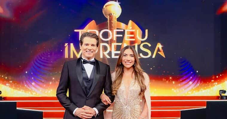 Patrícia Abravanel e Celso no Troféu Imprensa. (Créditos: Lourival Ribeiro/SBT)