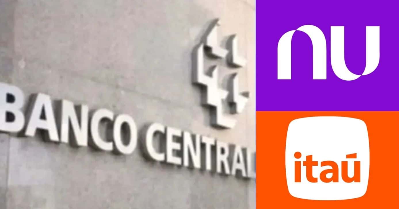 Banco Central, logo Nubank e Itaú (Fotos: Reproduções / Globo / Internet)