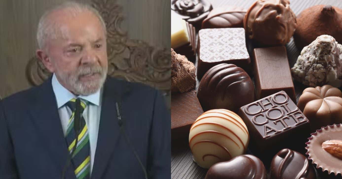 Ilustração Luiz Inácio Lula da Silva e ilustração chocolates (Foto: Montagem TV Foco / Globo / Canva)