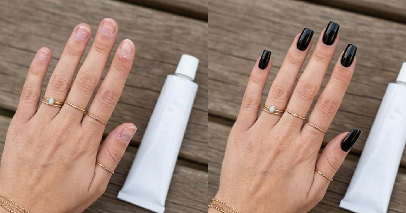 Ilustração antes e depois de unhas fracas (Foto: Montagem TV Foco / GMN)