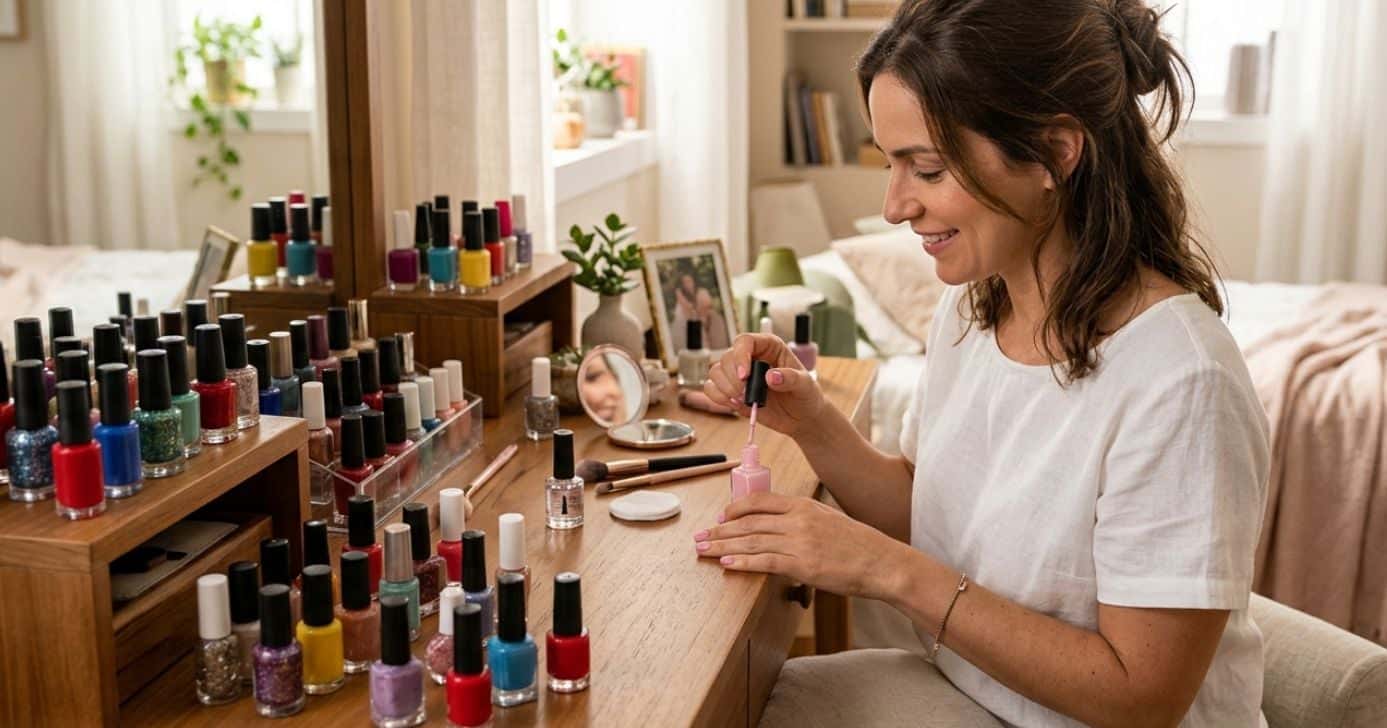 Mulher pintando as unhas (Foto: Montagem TV Foco / GMN)