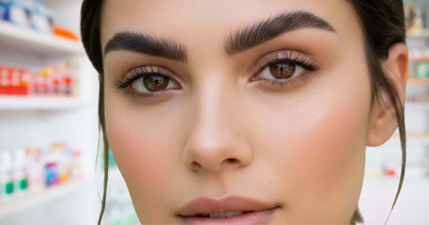 Ilustração modelo com sobrancelhas grossas e alinhadas (Foto: Montagem TV Foco / Canva / GMN)