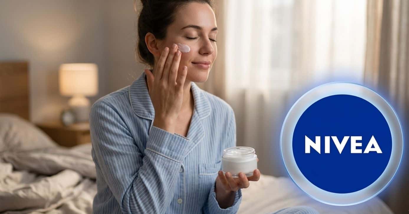 Ilustração mulher passando creme e logo da Nívea (Foto: Montagem TV Foco / GMN)
