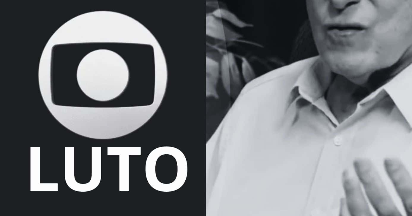 Logo Globo, imagem de luto e Rubem Medina (Fotos: Reprodução / Canva / Instagram)