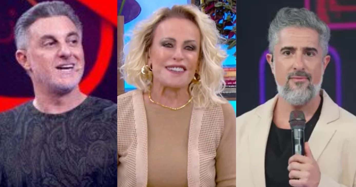 Luciano Huck, Ana Maria e Marcos Mion (Fotos: Reproduções / Globo)