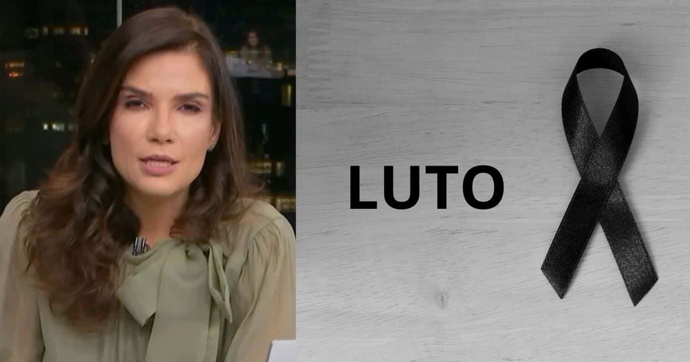 Sabina Simonato no Bom Dia São Paulo e imagem de luto (Fotos: Reproduções / Globo / Canva)