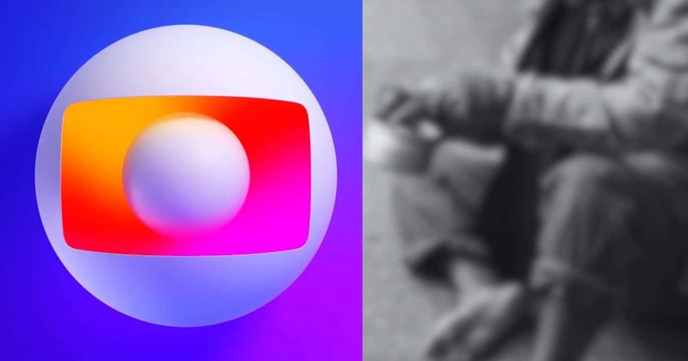 Logo da Globo e ilustração de ator que virou morador de rua (Foto: Reprodução / Globo)