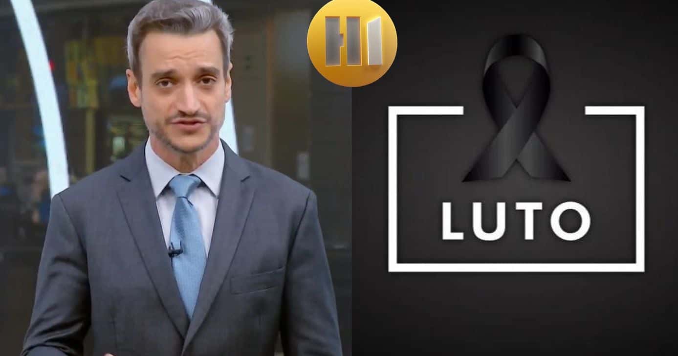 Tiago Scheuer no Hora 1 e ilustração de luto (Foto: Reprodução / Globo / Canva)