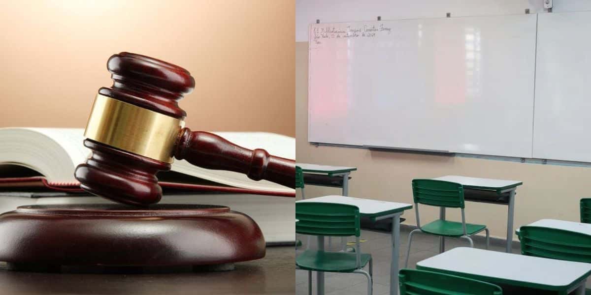 Lei estadual com proibição aos alunos em todas as escolas do estado (Reprodução: Montagem TV Foco)