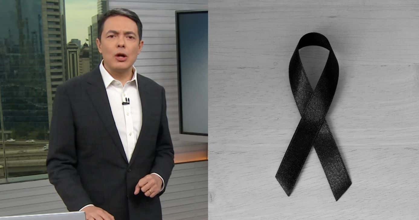 Alan Severiano no SP1 e imagem de luto (Fotos: Reproduções / Globo / Canva)