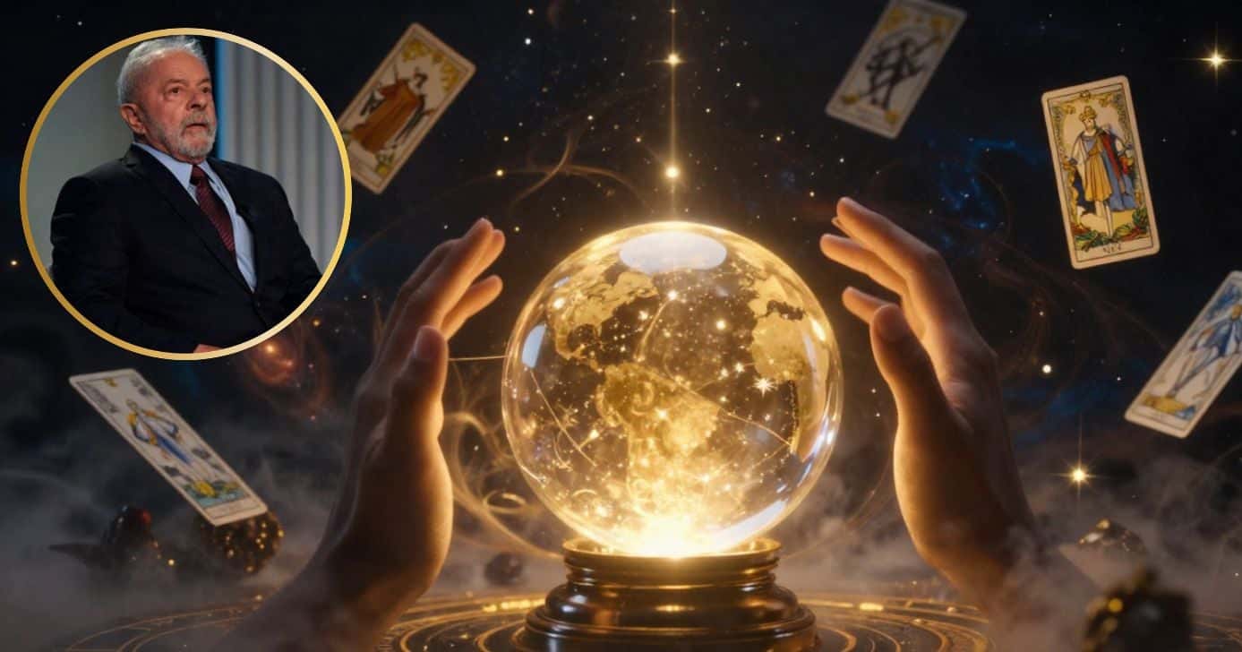 Ilustração de vidente e Lula (Fotos: Reprodução / Globo / Canva / Montagem TV Foco)