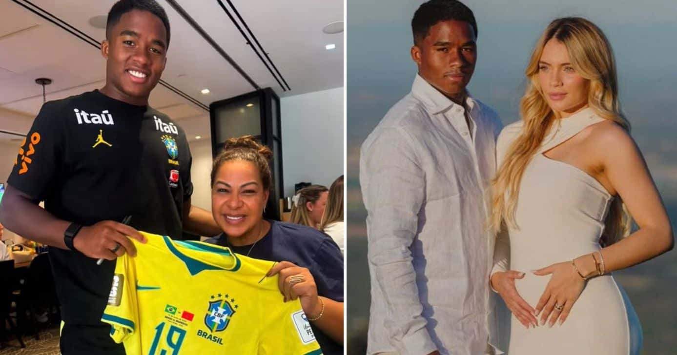 Endrick ao lado da mãe e da esposa (Fotos: Reprodução / Instagram)