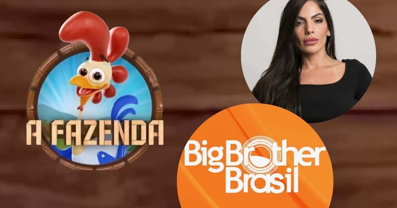 Logo de A Fazenda 18, logo do BBB e Anamara (Fotos: Reprodução / Instagram / Record / Globo)