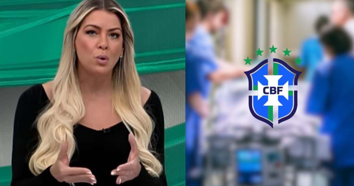 Renata Fan no Jogo Aberto e ilustração de técnico internado (Foto: Reprodução / Band / Canva)