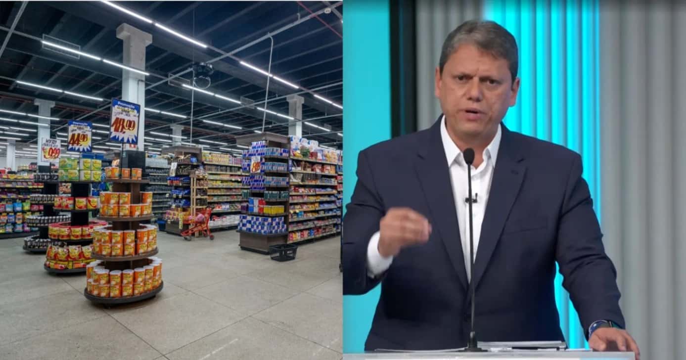 Tarcísio de Freitas fala sobre supermercados em São Paulo (Foto: Divulgação/ TV Globo)