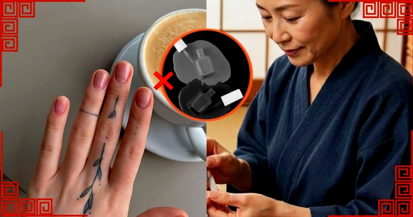 Ilustração de unhas bem feitas/japonesa aplicando técnica (Foto Reprodução/Montagem/Lennita/TV Foco/Canva/GMN/Instagram@-p.shine_.belarus)