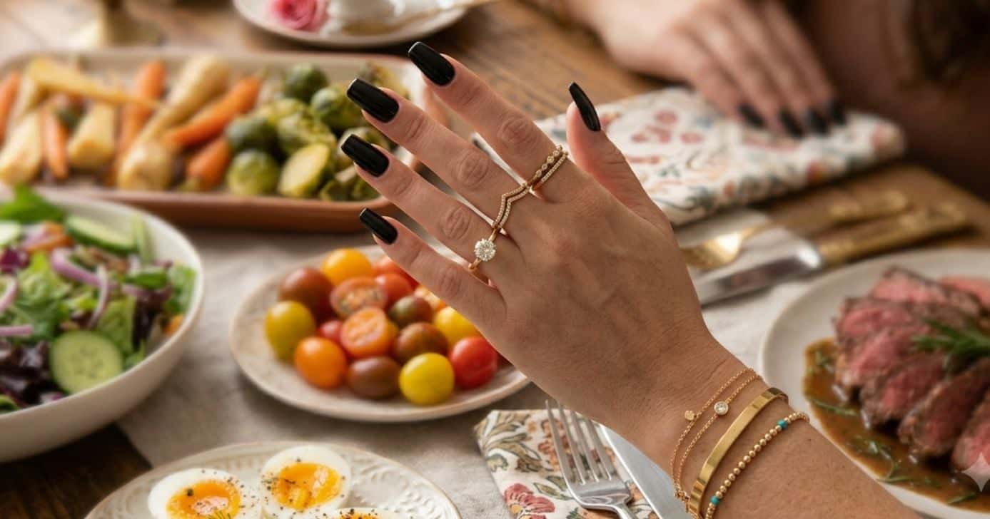 Alimentos e unhas grandes (Foto: Montagem TV Foco / GMN)
