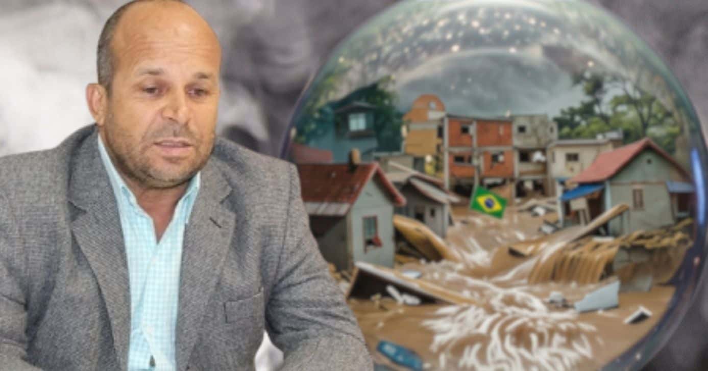 Ilustração de Carlinhos Vidente abalado ao prever devastação no Brasil (Fotos: Reprodução / Instagram / Canva / Montagem TV Foco)