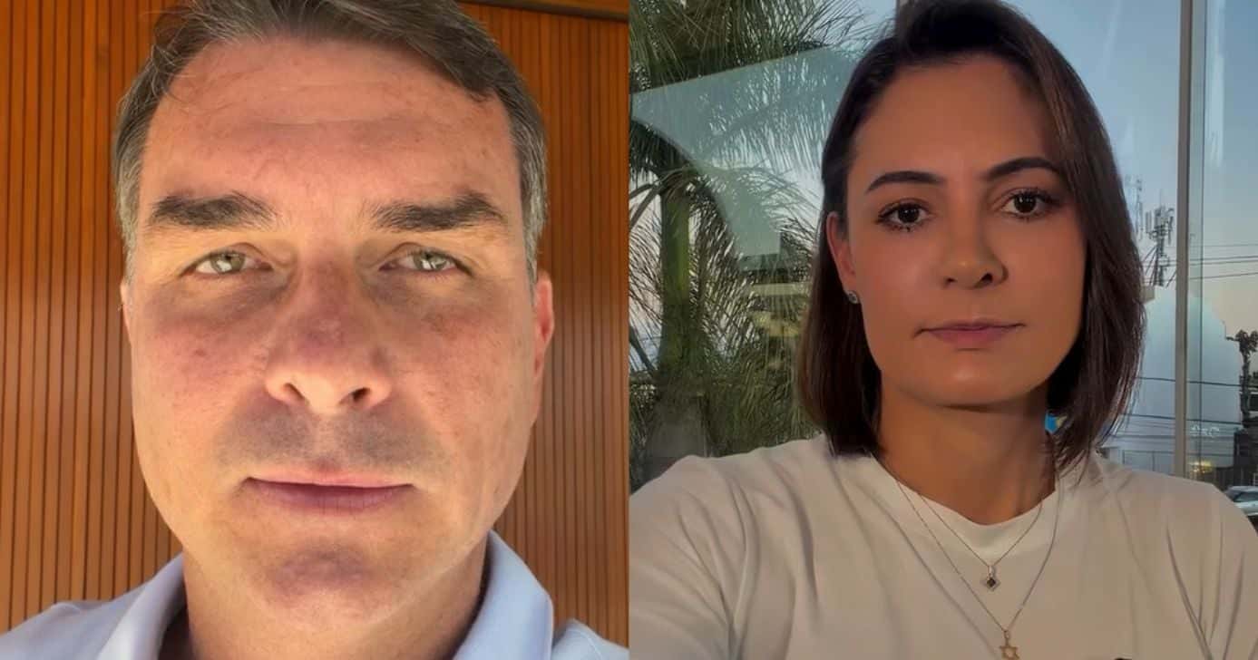 Flávio Bolsonaro e Michelle (Foto: Reprodução / Instagram)