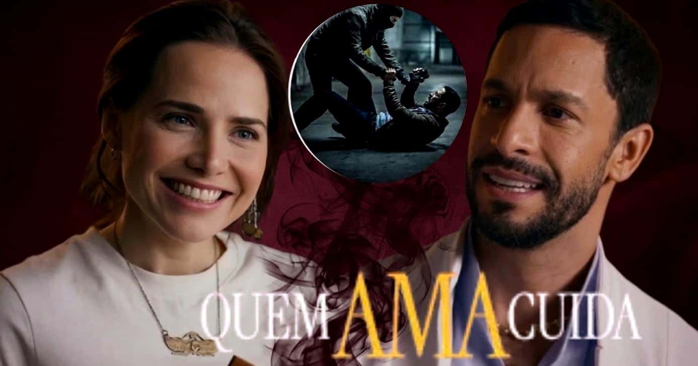 Adriana dá suporte a César após assalto em "Quem Ama Cuida" (Foto Reprodução/Montagem/TV Foco/Canva/Lennita/Globo)