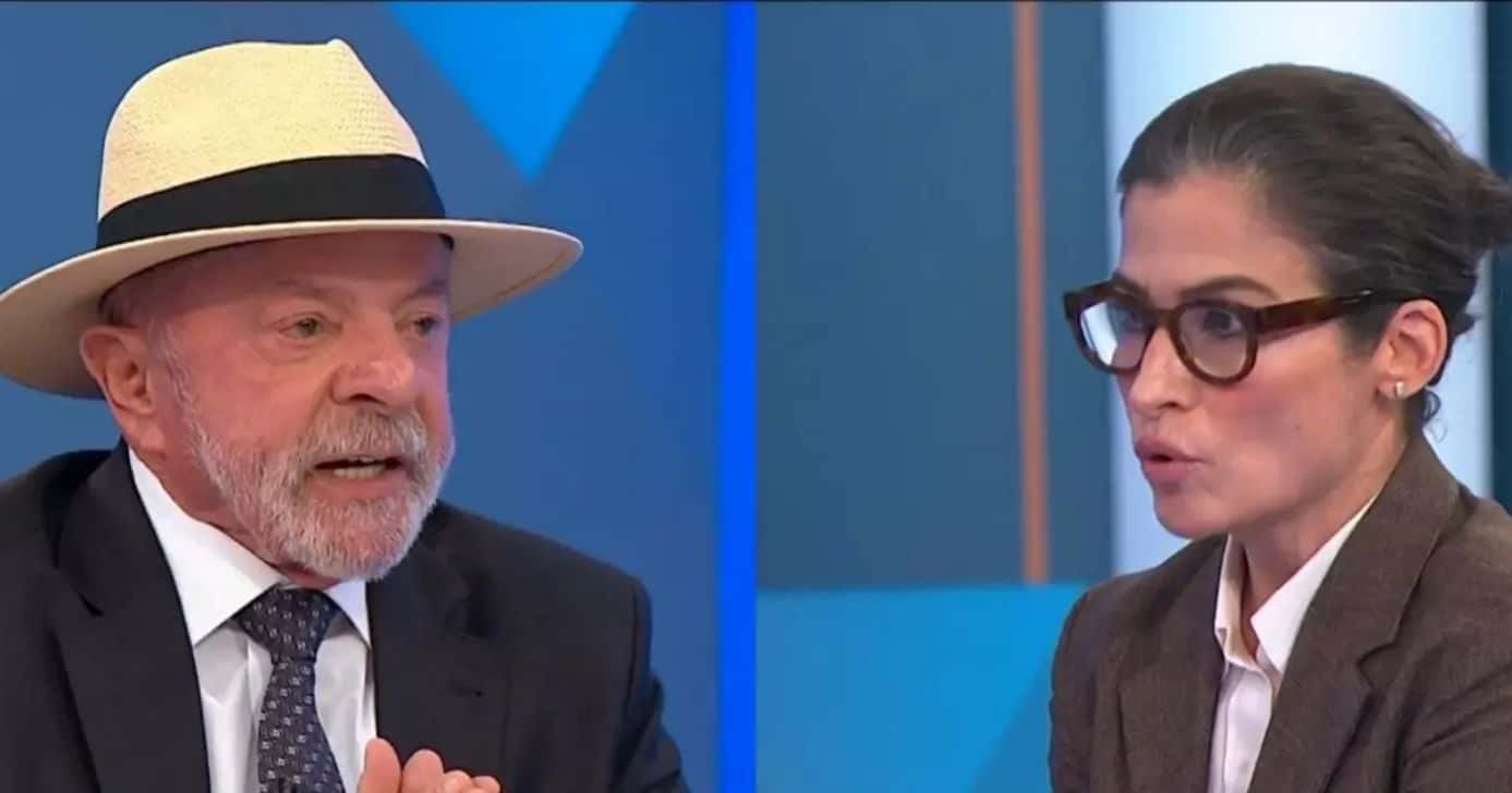 Luiz Inácio Lula da Silva e Renata Vasconcellos (Fotos: Reproduções / Globo)