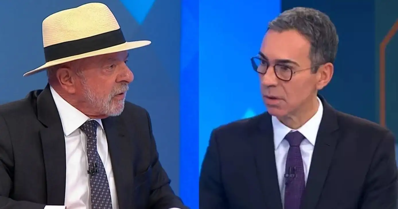 Luiz Inácio Lula da Silva e César Tralli (Fotos: Reproduções / Globo)