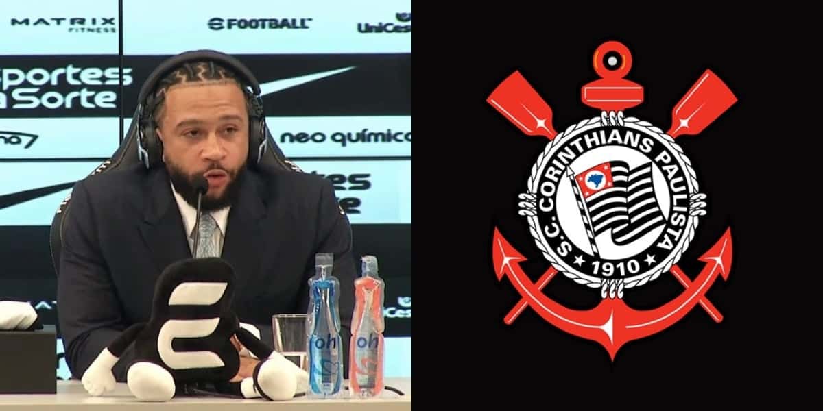 Memphis Depay em coletiva do Corinthians (Foto- Reproduçao Internet)
