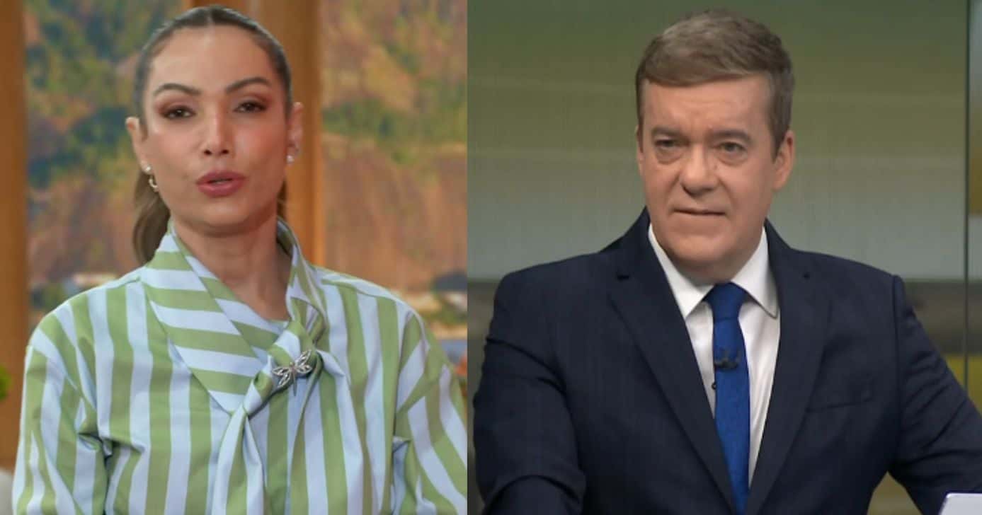 Patrícia Poeta no Encontro e Roberto Kovalick no Jornal Hoje (Fotos: Reproduções / Globo)